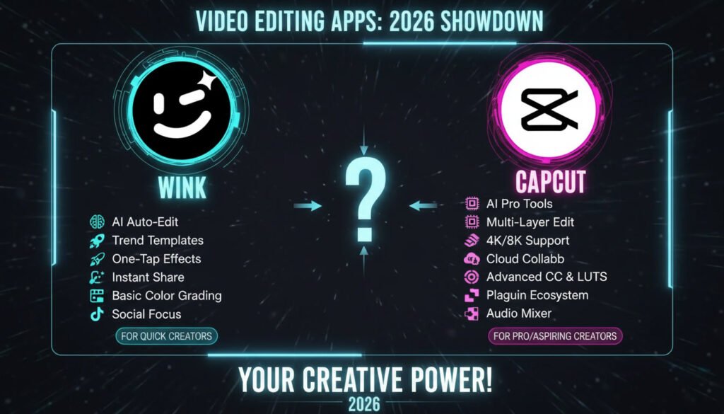 Wink vs Capcut: Which Video Editing App is Best in 2026?